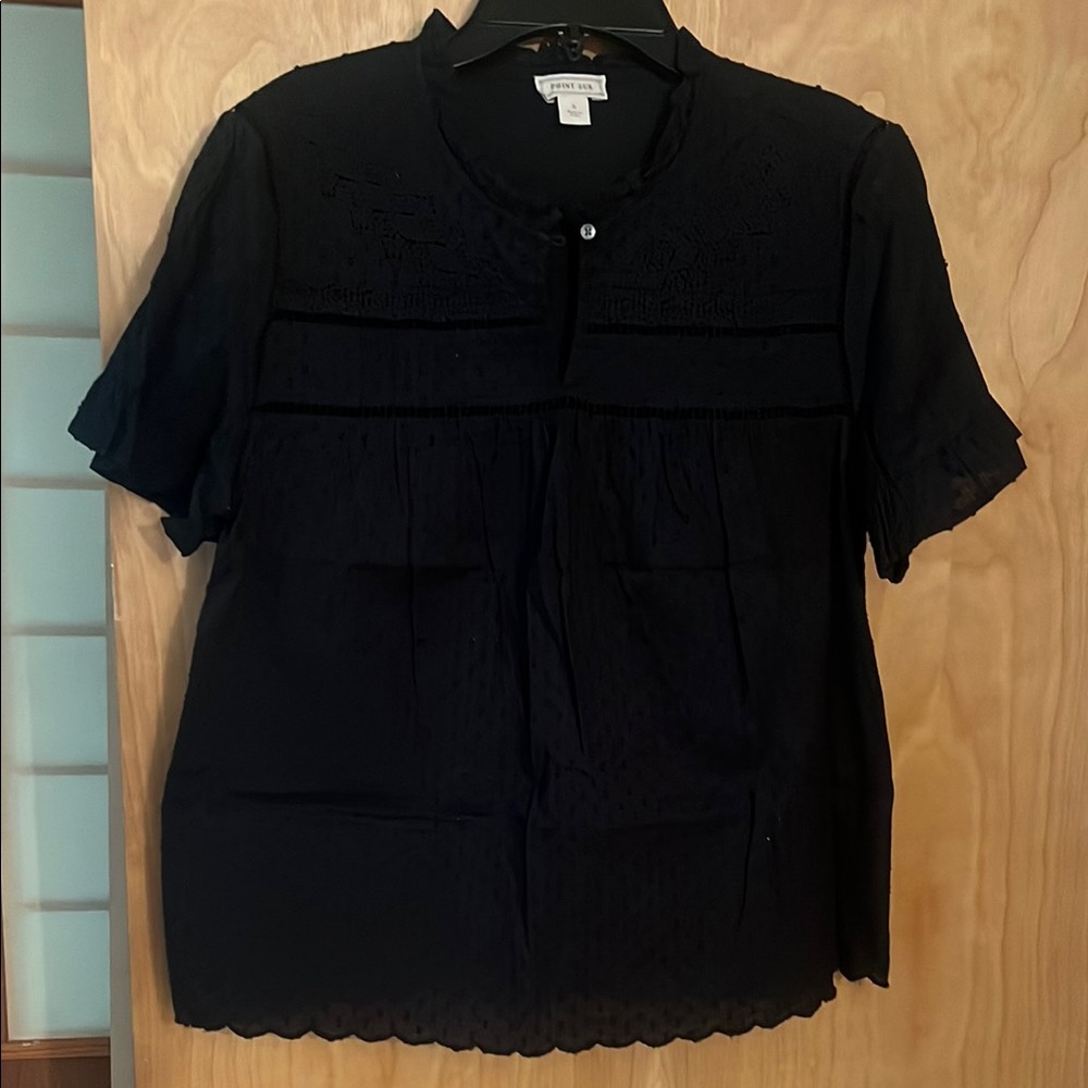 J. Crew Black Short Sleeve Blouse